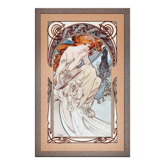 Allegorie de la Musique von Alphonse Mucha Fotodruck (Vorne)