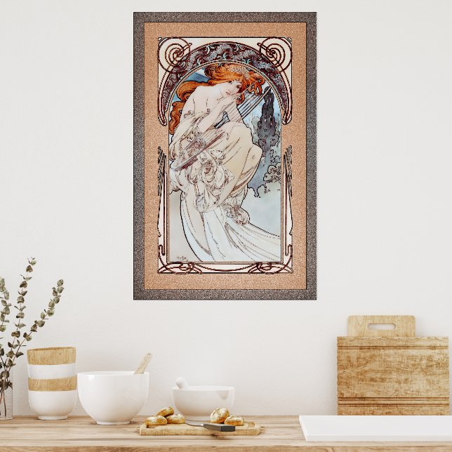 Allegorie de la Musique von Alphonse Mucha Poster (Küche)
