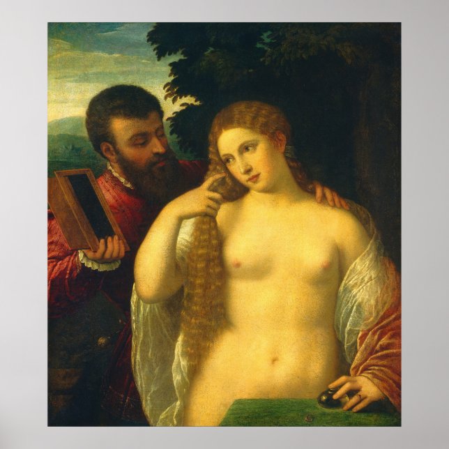 Allégorie de l'Amour - Poster d'Art fin du Titien (Devant)