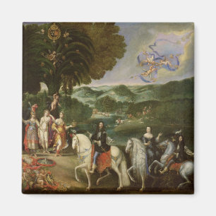 Allegorie der Heirat von Louis XIV im Jahre 1631 Magnet