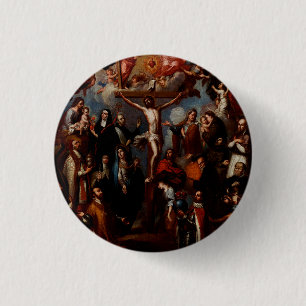 Allegorie der Kreuzigung mit Jesuiten-Heiligen Button