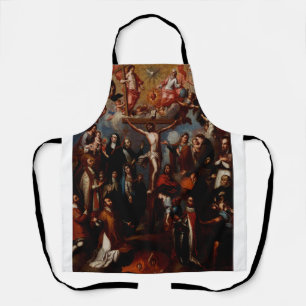 Allegorie der Kreuzigung mit Jesuiten-Heiligen Schürze