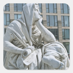 Allegorie der Philosophie des Schiller-Denkmals in Quadratischer Aufkleber