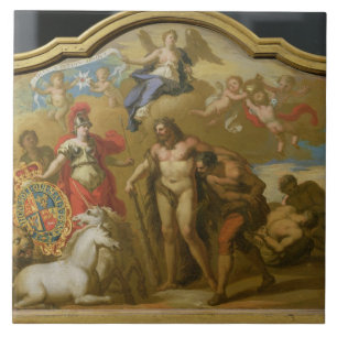 Allegorie des Powers von Großbritannien auf dem Fliese