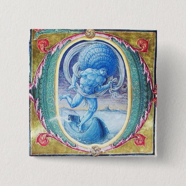 ALLEGORIE DES WINDANTIKEN FLORALEN MINIATURMONOGRA BUTTON (Vorderseite)