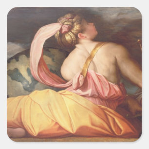 Allegorie von Geografie Quadratischer Aufkleber