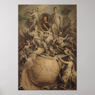 Allegorie von Herzog Philippe-II von Orleans, 1718 Poster