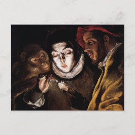 Allegory mit Boy Lighting Candle von El Greco Postkarte