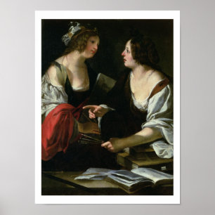 Allegory of Painting and Architecture, c.1620 (Öl) Poster