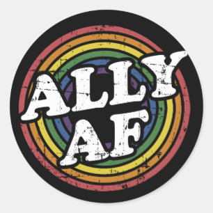 Allein AF-Regenbogenflagge für LGBT-Primemonatsun Runder Aufkleber