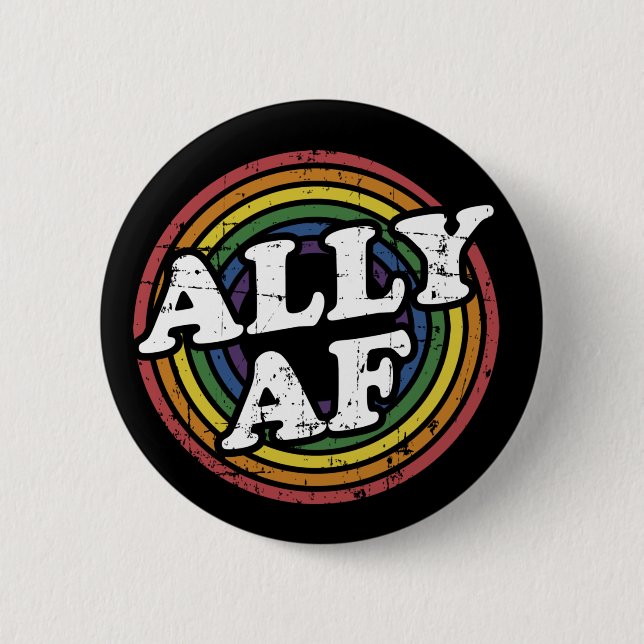 Allein AF-Regenbogenflagge für LGBT-Primemonatsunt Button (Vorderseite)