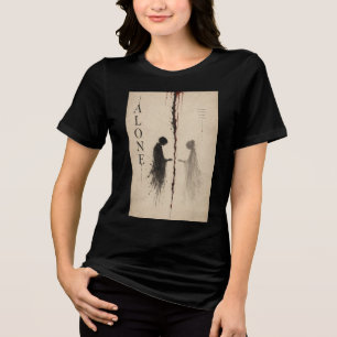 Allein Ästhetik der dunklen Silhouette Grafik Tri-Blend Shirt
