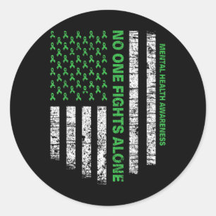 Allein die amerikanische Flagge für psychische Ges Runder Aufkleber