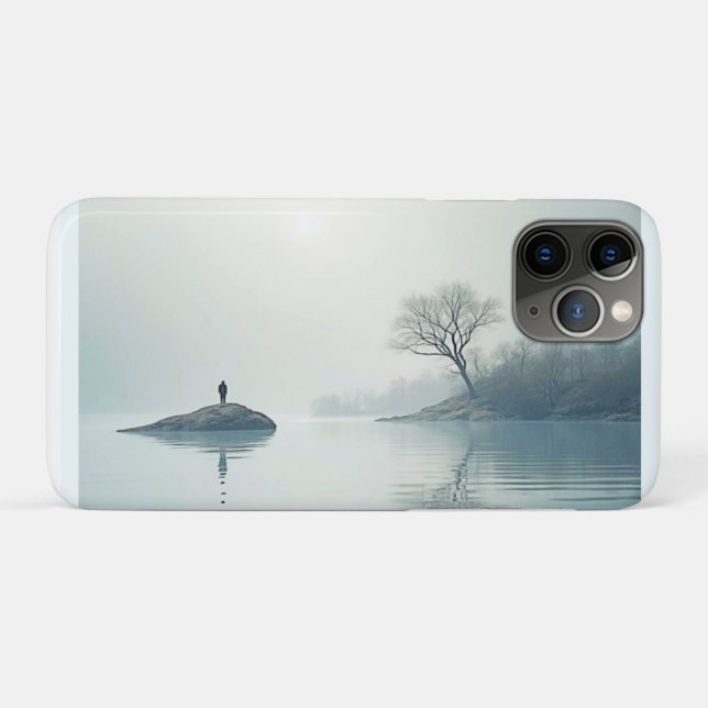 Allein im Nebeldesign Case-Mate iPhone Hülle (Rückseite (Horizontal))