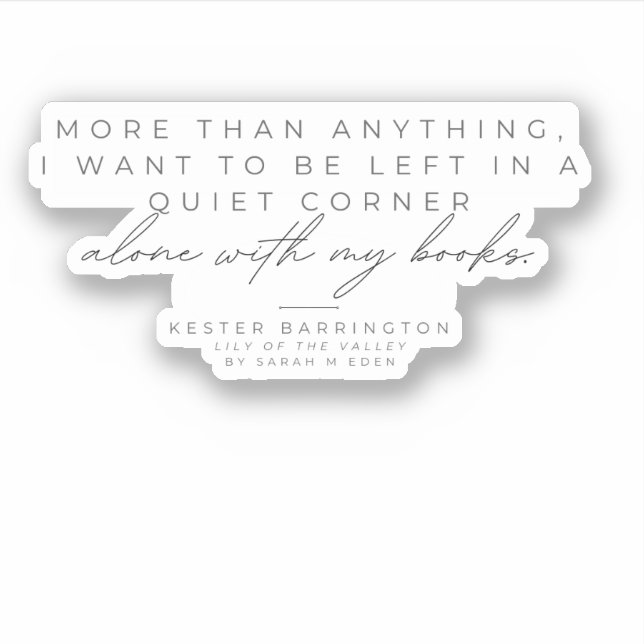 Allein mit meinen Büchern, Aufkleber (Vorderseite)