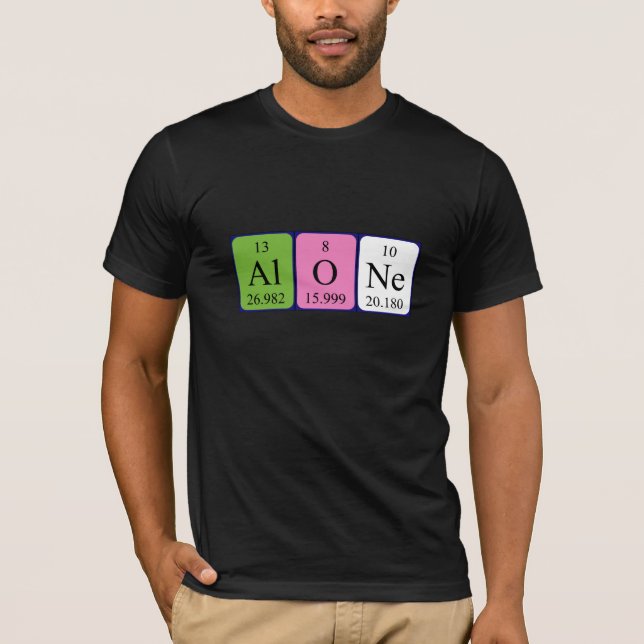 Allein periodisches Shirt von Tabellenwörtern (Vorderseite)