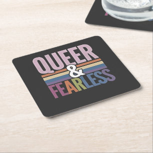 Allein queer und furchtloser LGBT-Preis Rechteckiger Pappuntersetzer