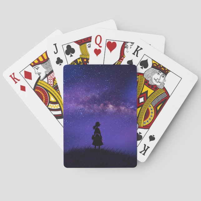 Allein und Sternennacht Spielkarten (Rückseite)
