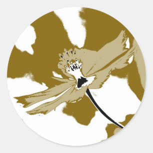 Alleine Blume - Kunstkleber Runder Aufkleber