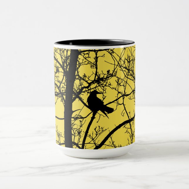 Alleine Krähen-kombinierte Tasse (Zentrum)