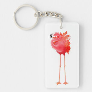 Alleiner rosa Flamingo-Vogel-Schlüsselanhänger Schlüsselanhänger