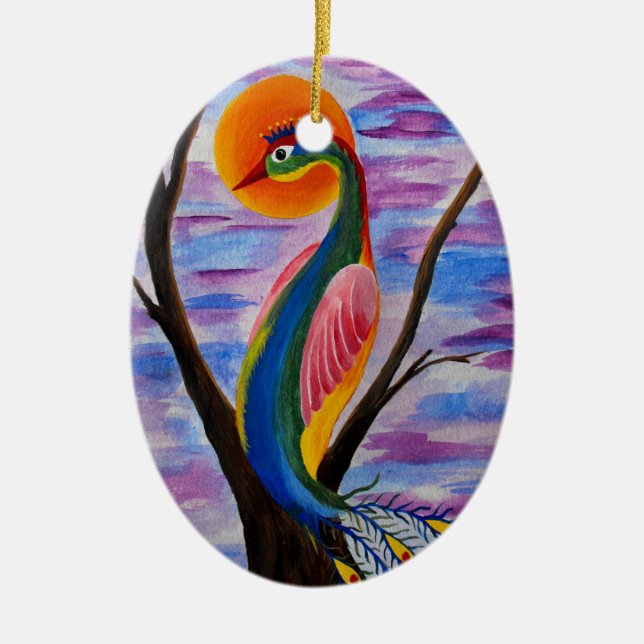 Alleiner Vogel Keramik Ornament (Vorne)
