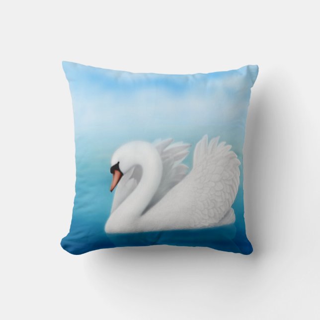 Alleines stummer Schwan-Kissen Kissen (Vorderseite)