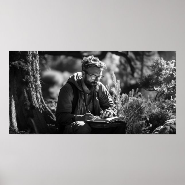 Alleinjournalismus im B&W-Foto Poster (Vorne)