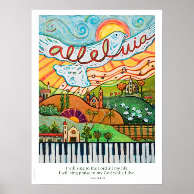 Alleluia Musikalisches Plakat für Klassenräume ode (Vorne)