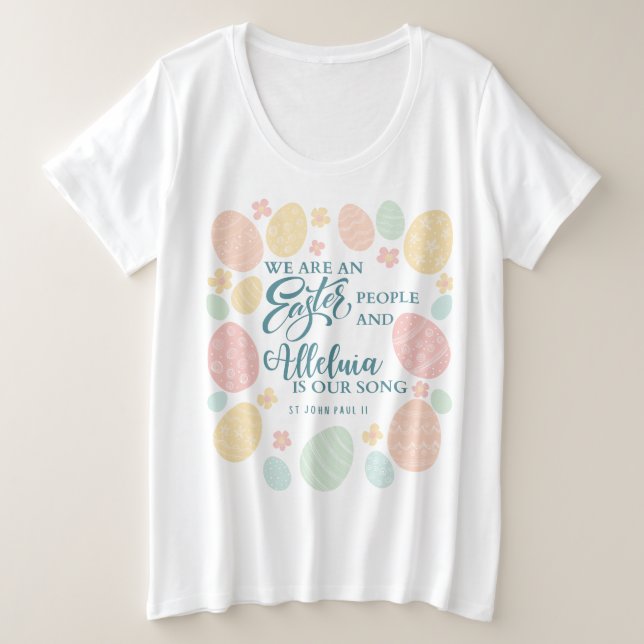 Alleluia Ostereier Große Größe T-Shirt (Design vorne)