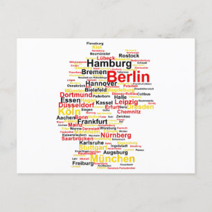 Allemagne Carte Silhouette Villes Drapeau Berlin T