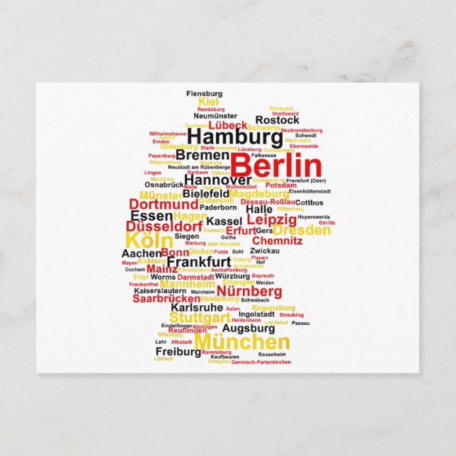Allemagne Carte Silhouette Villes Drapeau Berlin T (Devant)