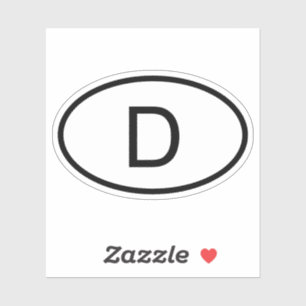 Allemagne D Code pays Sticker ovale