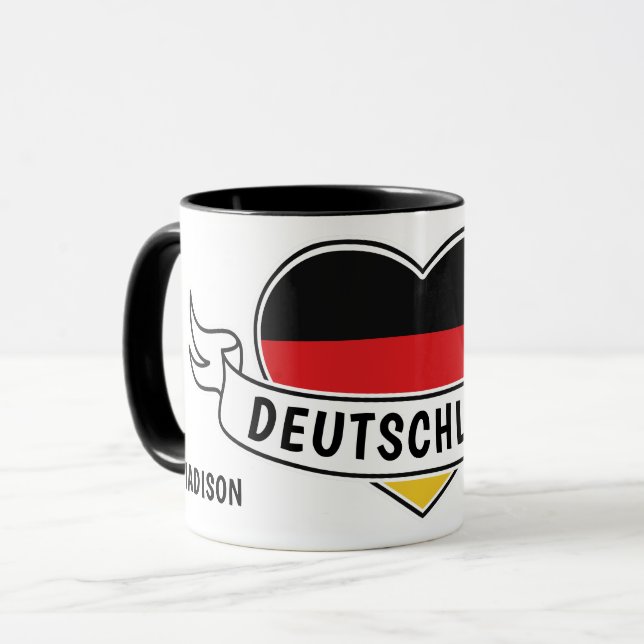 Allemagne Love nom personnalisé tasses (Devant gauche)