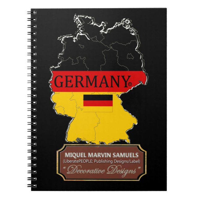 Allemagne pays contour Drapeau Couleur Carnet mode (Devant)