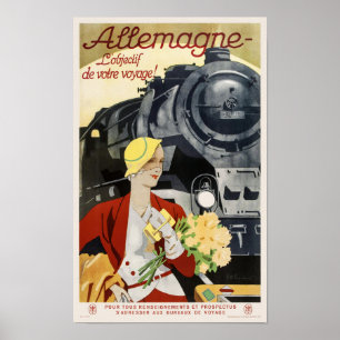 Allemagne Poster vintage ferroviaire 1928