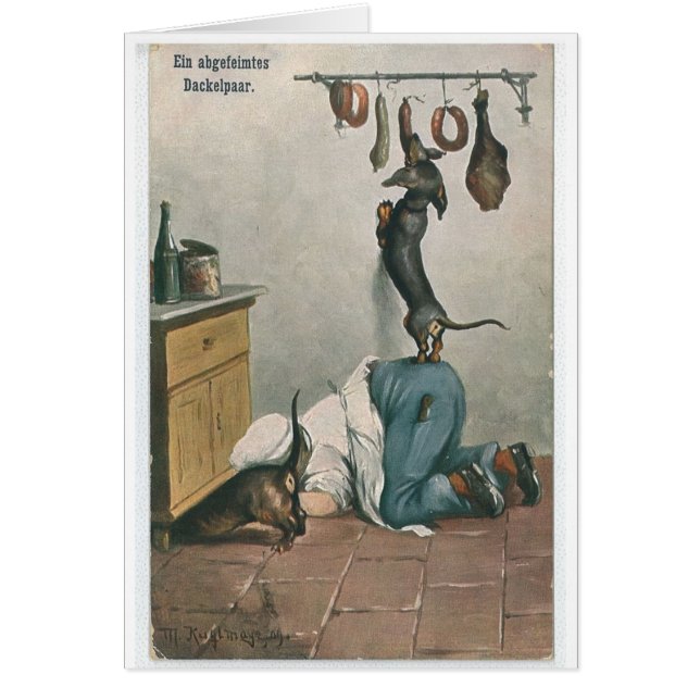 Allemand vintage - paires de teckels délicats, (Devant)