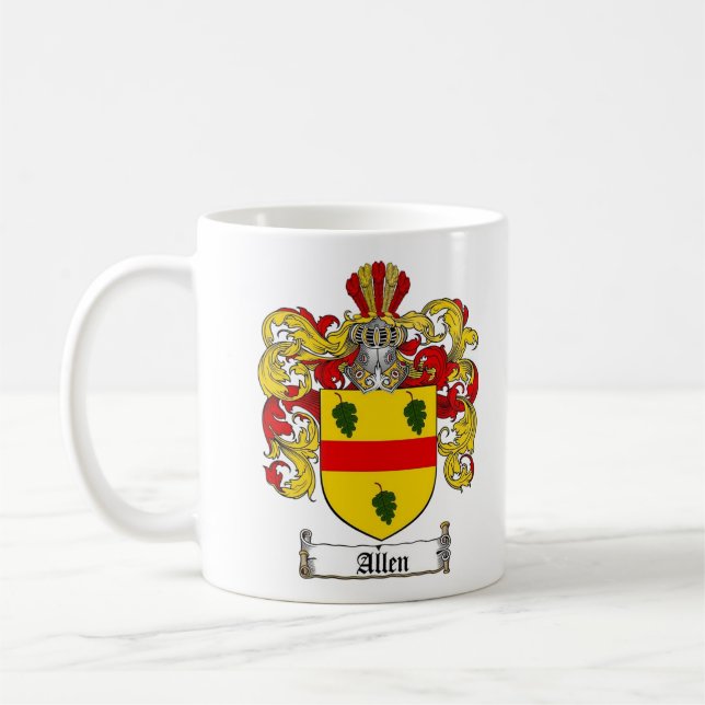 Allen Manteau D'Armoiries Café Mug - Taille 11oz (Gauche)