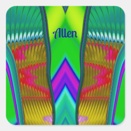 ALLEN ~ Multicologe 3D ~ Quadratischer Aufkleber