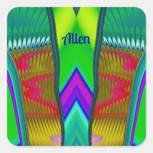 ALLEN ~ Multicologe 3D ~ Quadratischer Aufkleber