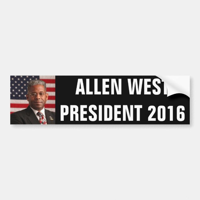 ALLEN WEST FÜR PRÄSIDENTEN 2016 AUTOAUFKLEBER (Vorne)