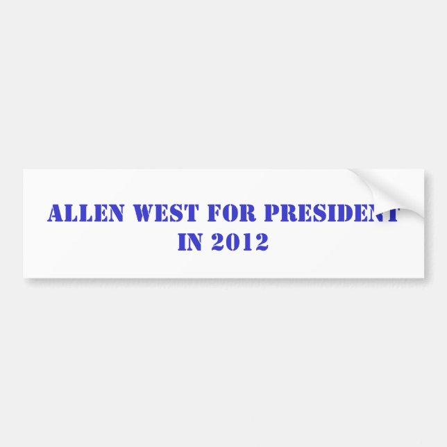 ALLEN WEST FÜR PRÄSIDENTEN IM JAHRE 2016 AUTOAUFKLEBER (Vorne)