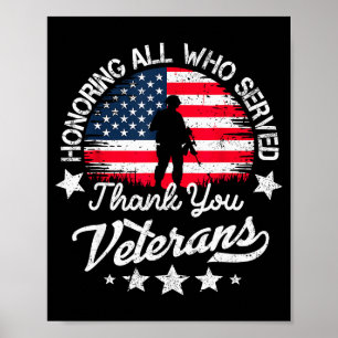 Allen zu ehren, die gedient haben. Danke, Veterans Poster