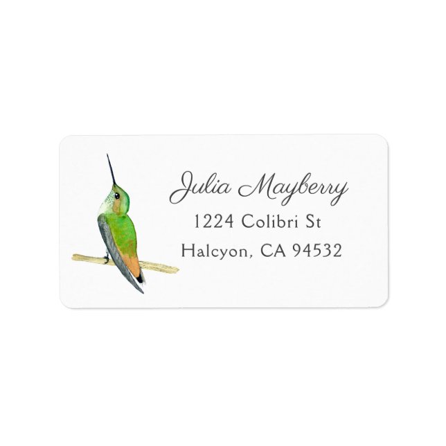 Allen's Hummingbird Address Label Adressaufkleber (Vorne)