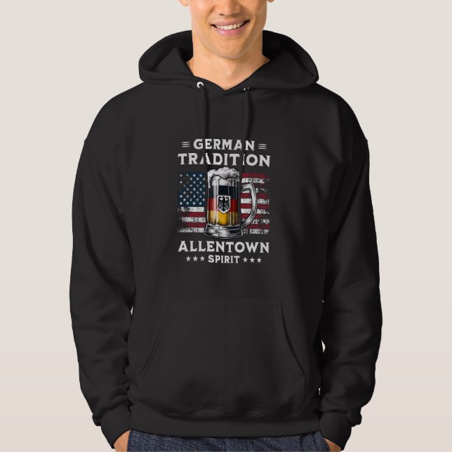 Allentown Beer Driving American Flag German Eagl Hoodie (Vorderseite)