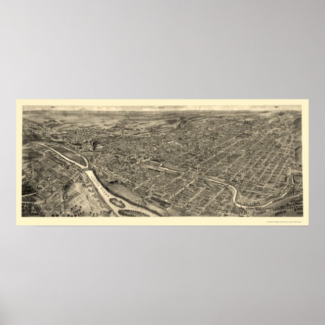 Allentown, PA Panorama Karte - 1922 Poster (Vorne)