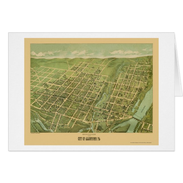 Allentown, panoramische Karte PAs - 1879 (Vorderseite (Horizontal))