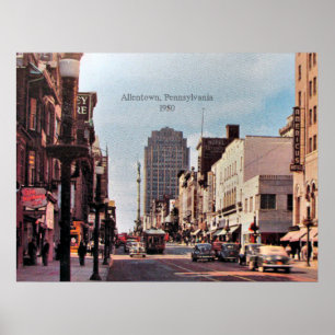 Allentown, Pennsylvania 1950 Stadtscape Poster