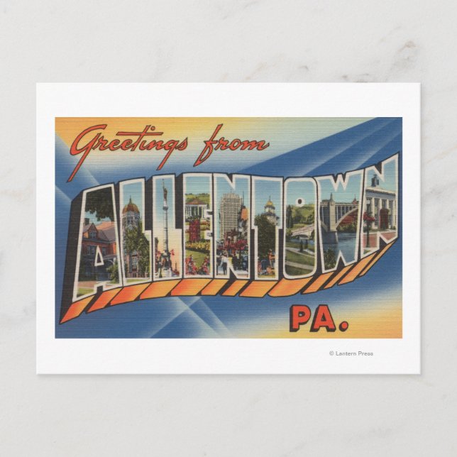 Allentown, Pennsylvania - Große Briefszenen Postkarte (Vorderseite)