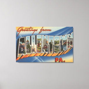 Allentown, Pennsylvania - große Buchstabe-Szenen Leinwanddruck